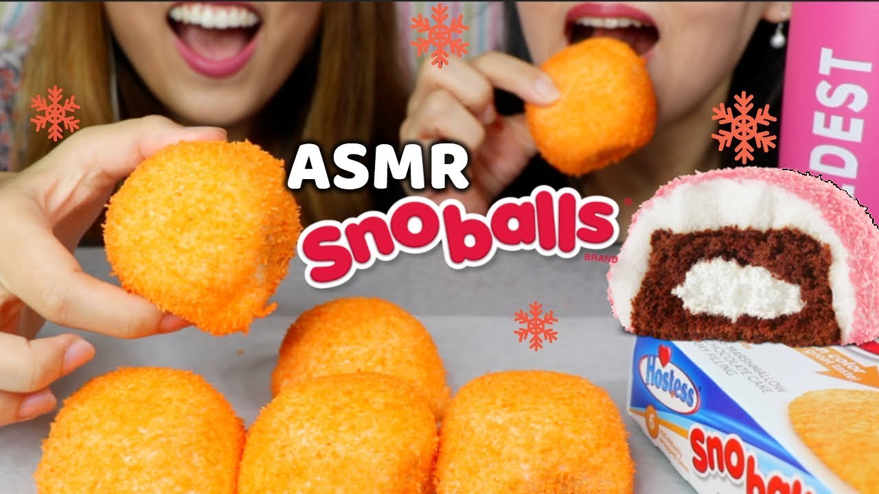 ASMR EATING CHOCOLATE MARSHMALLOW CAKES (SNOBALLS) | Kim&Liz ASMR