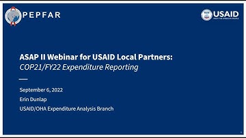 PEPFAR Expenditure Reporting - USAID/ASAP Webinar