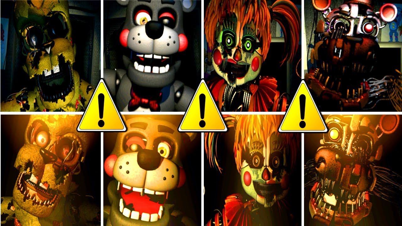Fnaf 6 All Jumpscares All Deaths New Update Youtube