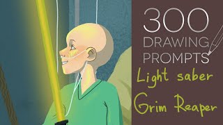 300 drawing prompts I №6 I сложные ракурсы, типичные идеи и слова-паразиты