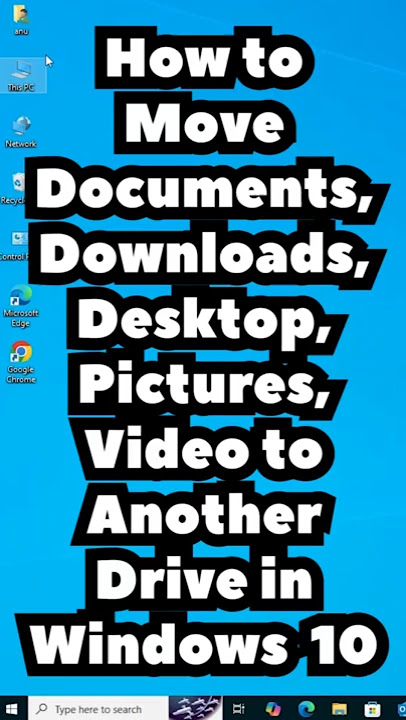 Move Documents, Downloads, Desktop, Pictures, Video to Another Drive in windows 10 PC or Laptop