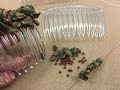 How to make a bead-wrapped hair comb - Unakite