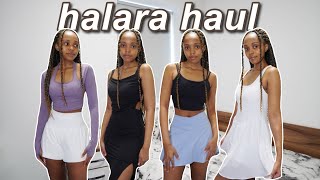 HALARA SPRING TRY-ON CLOTHING HAUL + DISCOUNT CODE! | activewear, dresses, skirts, shorts, and more!