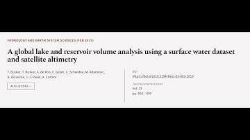 A global lake and reservoir volume analysis using a surface water dataset and satelli... | RTCL.TV