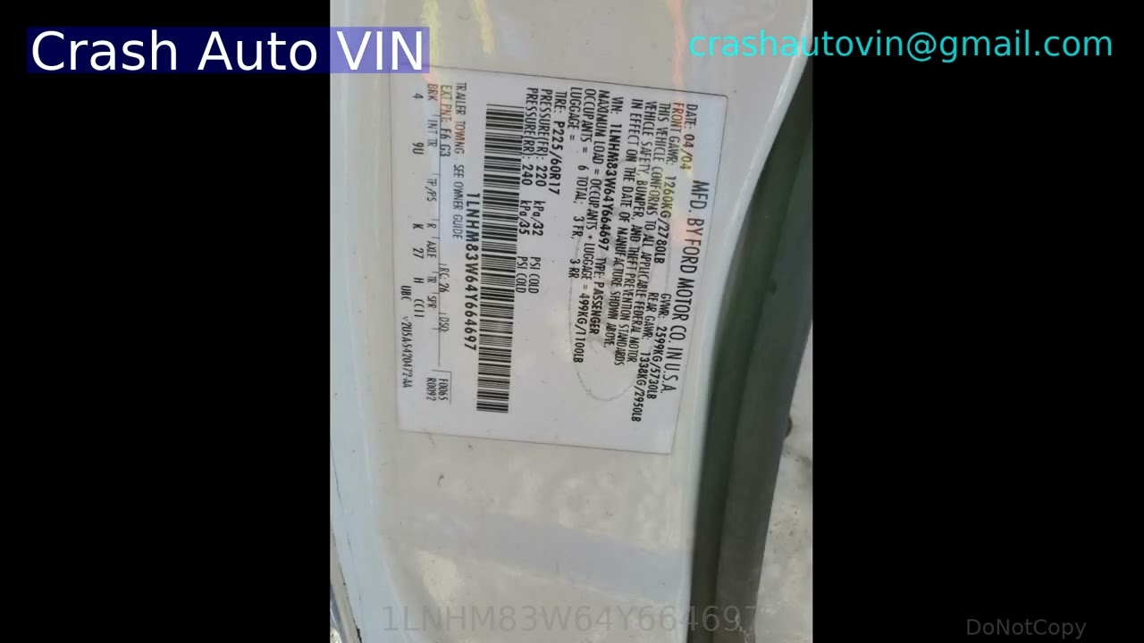 1LNHM83W64Y664697 LINCOLN 2004 TOWNCAR - YouTube