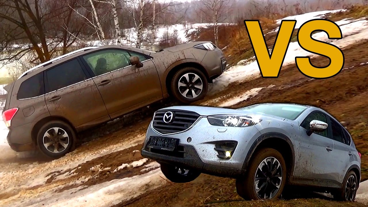 Mazda CX5 VS Subaru Forester Подъем в горку YouTube