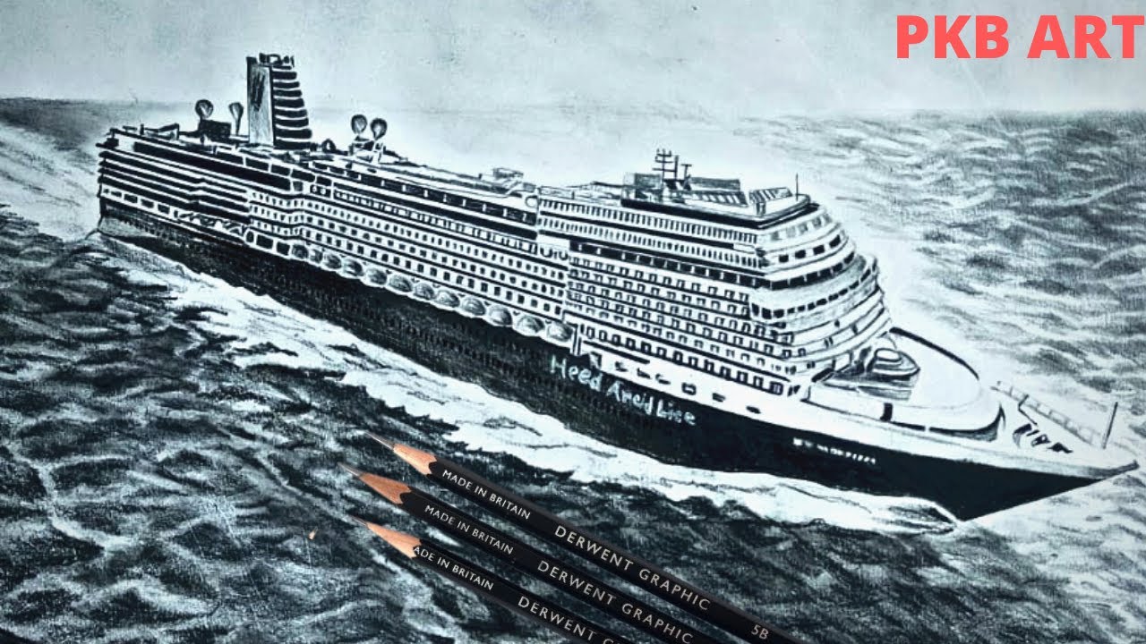 cruise ship drawing realistic