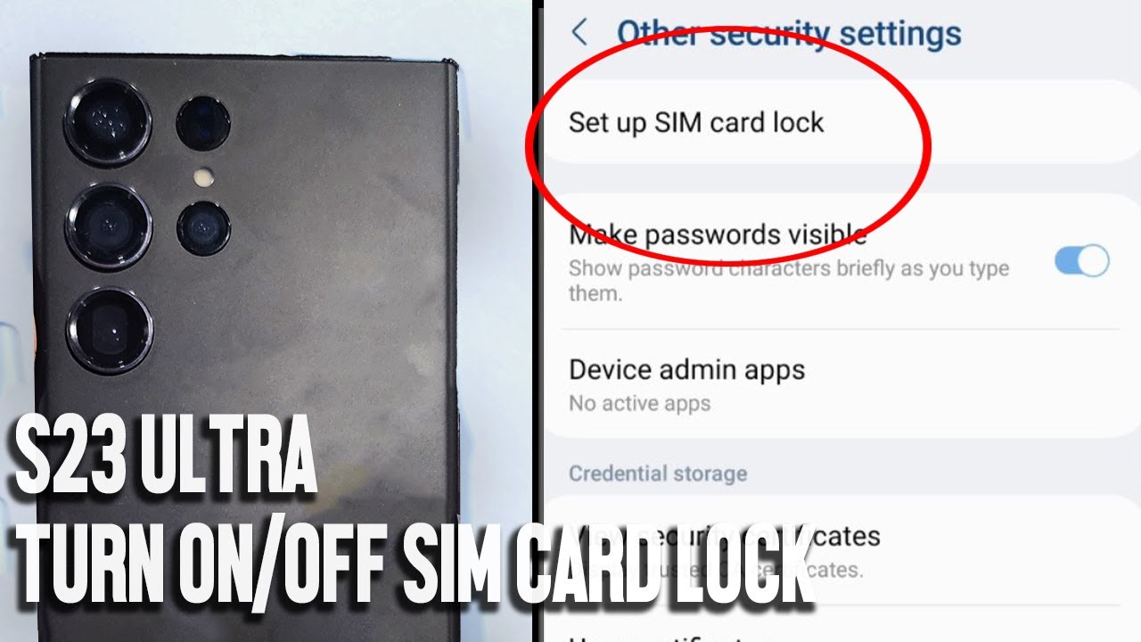 Samsung S23 Ultra S23 S23+ How to turn on/off SIM cardlock