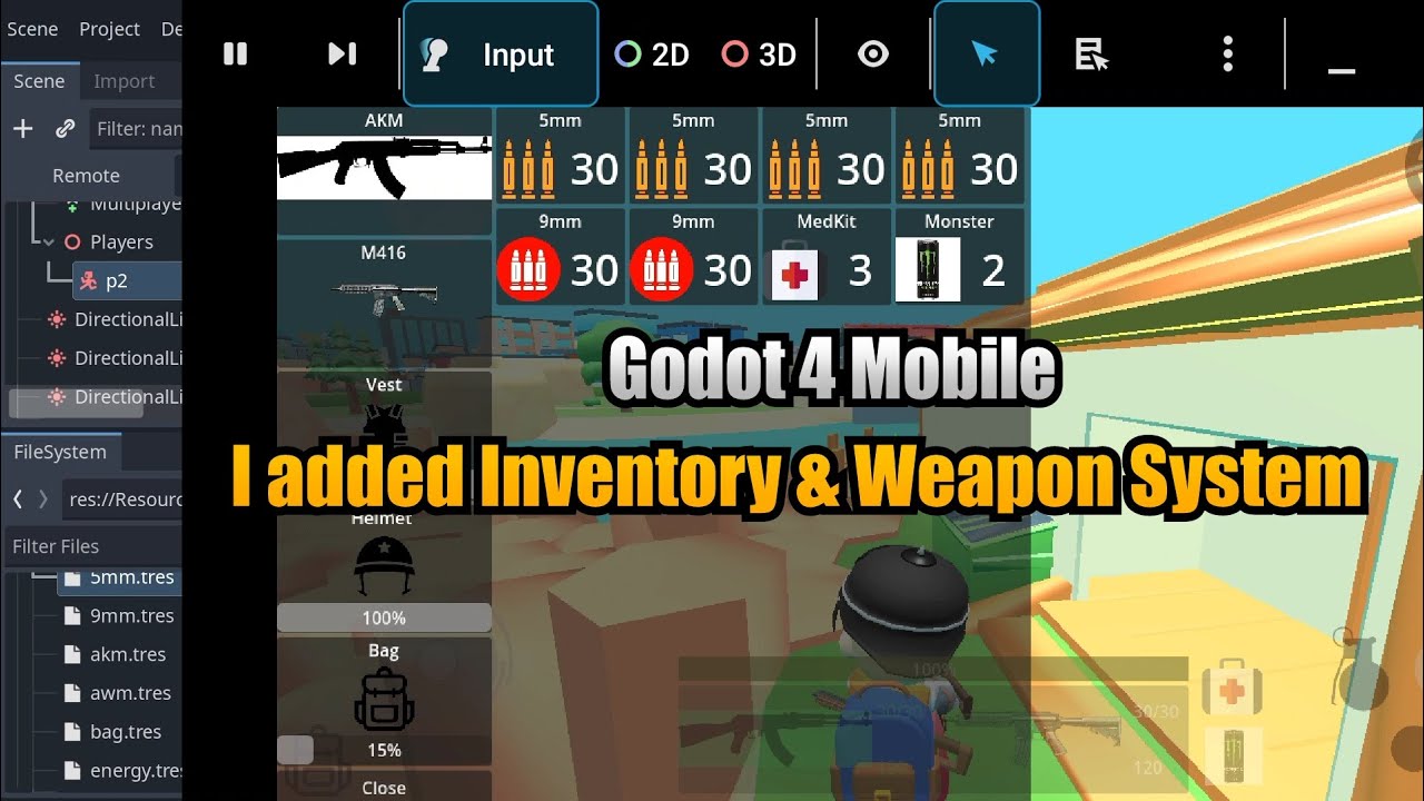 I added Inventory & Weapon System to my Godot 4 mobile BR game - YouTube