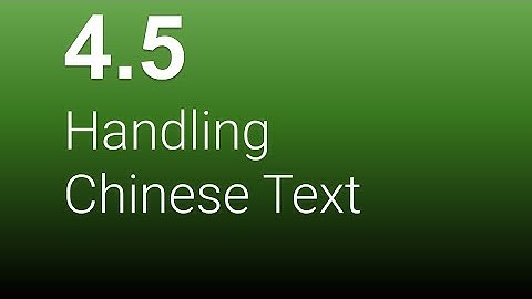 [R4CSS] 4.5 Handling Chinese Text