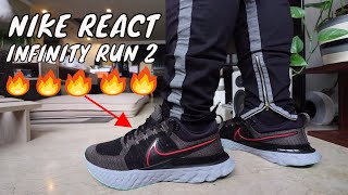 nike react infinity run on feet