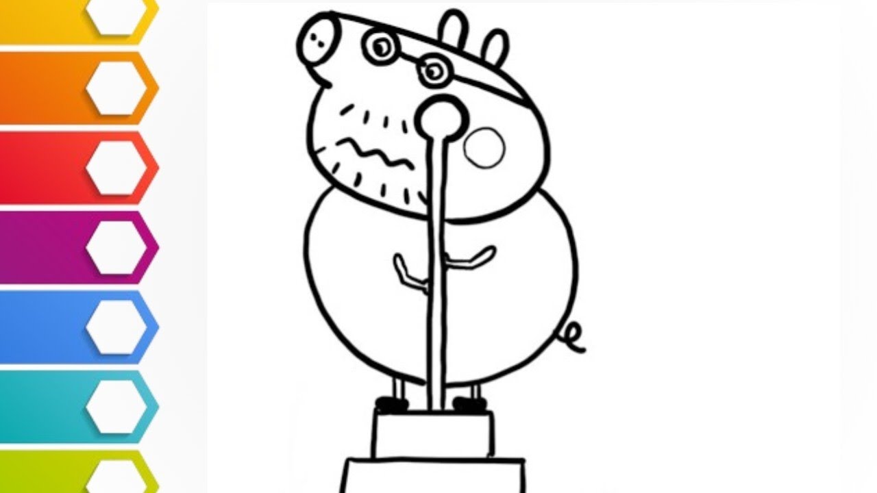 😍🥰dad peppa pig🐷l father peppa pig drawing l colorful❤💛💚💙drawing for kids l easy drawing l Peppa pig