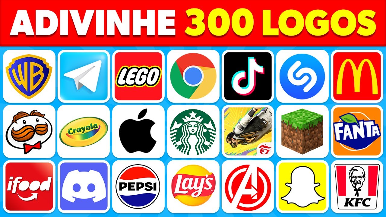 ADIVINHE A MARCA PELO LOGO 🤔🧠✅ | 300 LOGOS FAMOSOS | QUIZ DE LOGO 2024