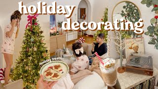 Holiday Decorating Vlog🌲🕯- decor, treats & movies!