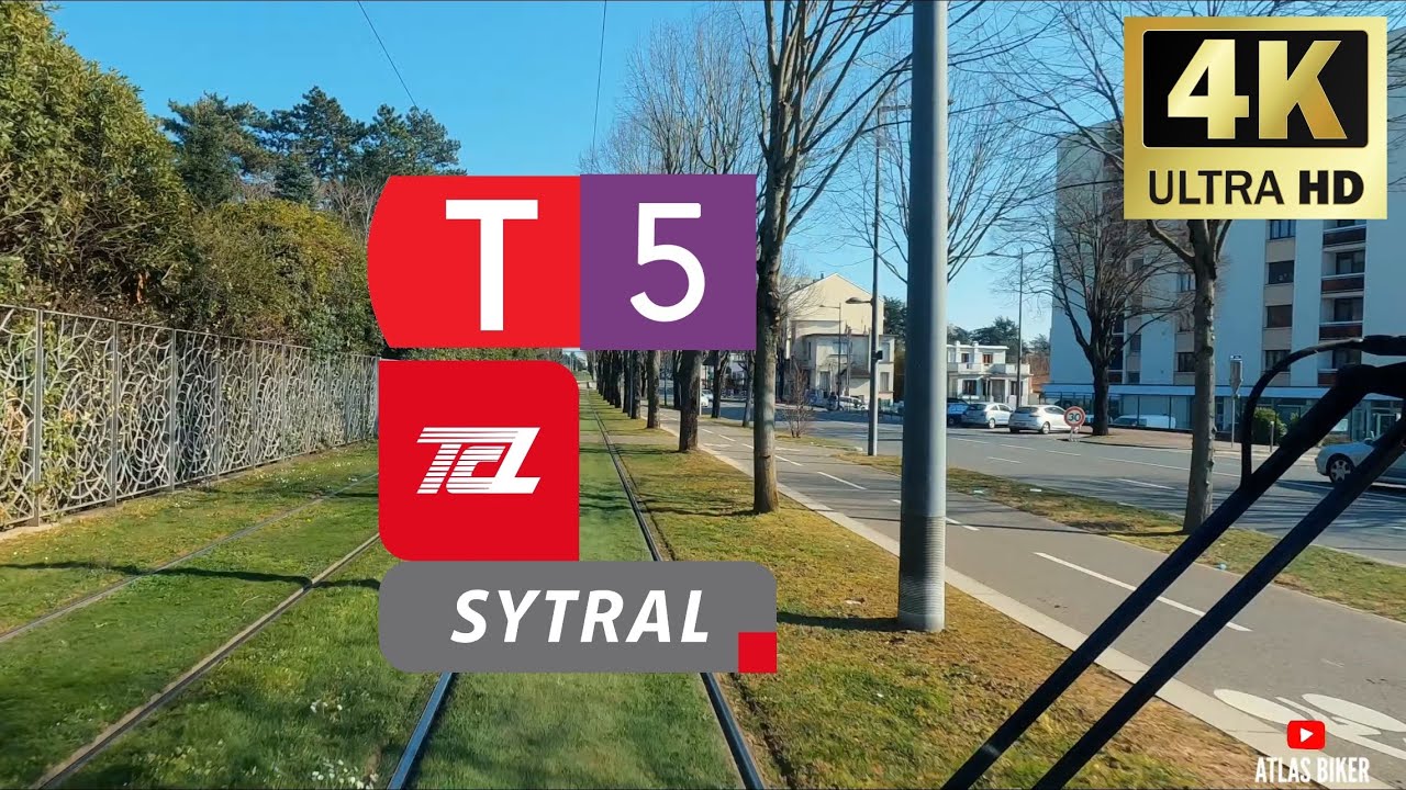 Lyon, Tramway T5 🚥  2022, UHD [4K].