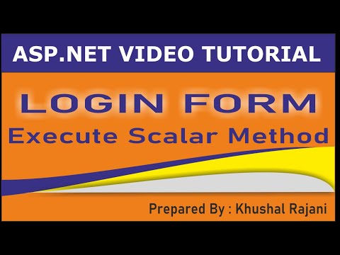 Login Using executescalar Method  in ASP.NET