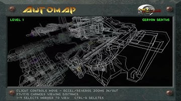 Descent 2 mod: D2X_XL - Geryon Depths - Map at entrance to level 13 - Parallel level 5 completed