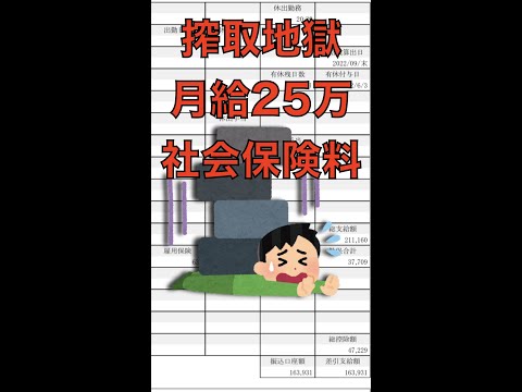 【高すぎる社会保険料】月給25万から引かれる金額【工場勤務・搾取地獄】