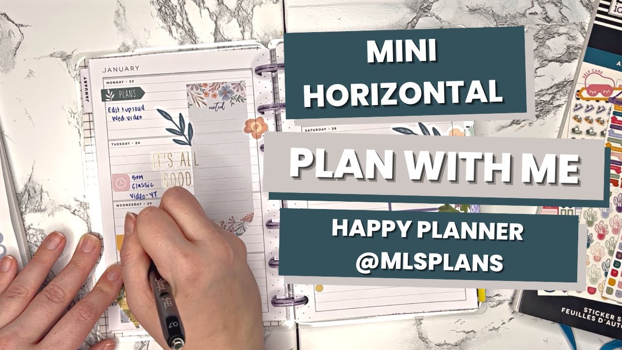 Plan Horizontal Mini Horizontal Spread // Jan 23-29 // Plan with Me - YouTube