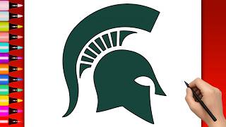 HOW TO DRAW MICHIGAN STATE SPARTANS  LOGO Mich State Logo