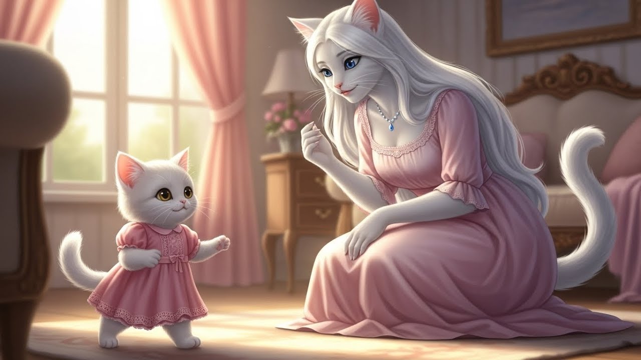 Трогательная реакция мамы-кошки на первый шаг котёнка — милый сюрприз! 