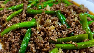 GROUND BEEF and GREEN BEANS in OYSTER SAUCE | BEEF GINILING in OSYTER SAUCE | Pinoy Simple Cooking