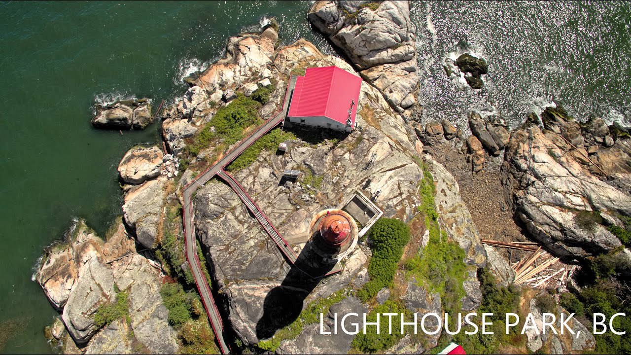 Lighthouse park aerial video, West Vancouver - British Columbia - Canada - 4K