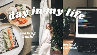 DAY IN THE LIFE 👩‍💻 software engineer in LA 🍣 making sushi & getting technical