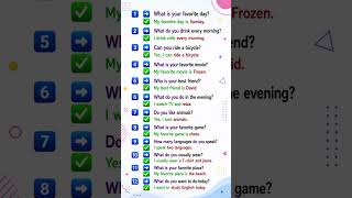 Improve Your English |12 Everyday Questions & Answers #shorts #speakingenglish #learnenglish #shorts