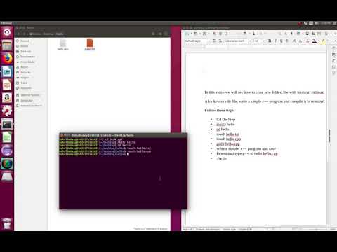 How to create file, folder, edit file, compile c++ program in Linux/Ubuntu Terminal