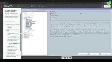 4.1.10 Lab Configureren BIOS UEFI Beveiliging compTIA Testout