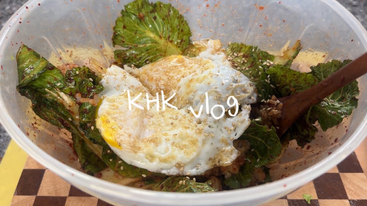 다이어트랑 손절하고 강아지랑만 노는 일상 브이로그 (그놈의 봄동 비빔밥)