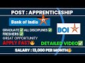 BOI Apprenticeship Recruitment 2025🔥 | Vacancies+Education +Selection Process|Detailed Video