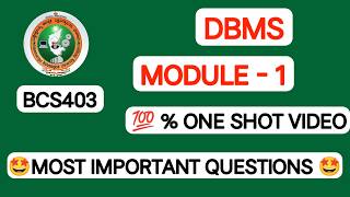 Database Management System (DBMS) Module 1 Important Questions | BCS403 | VTU