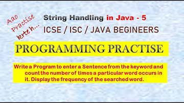 String Handling in Java Class 10 ICSE -  05 in Hindi |String Programming Practise||Computer Wallah
