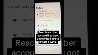 Reactivate Uber account if you got deactivated due to unsafe driving #uberdriver #reactivate #uber