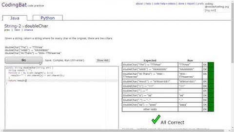 String-2 (doubleChar) Java Tutorial || Codingbat.com