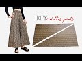 Very easy culottes pants cutting and stitching  palazzo skirt pants tutorial with cutout detail