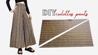 Very Easy Culottes Pants Cutting and Stitching | Palazzo Skirt Pants Tutorial with Cutout Detail