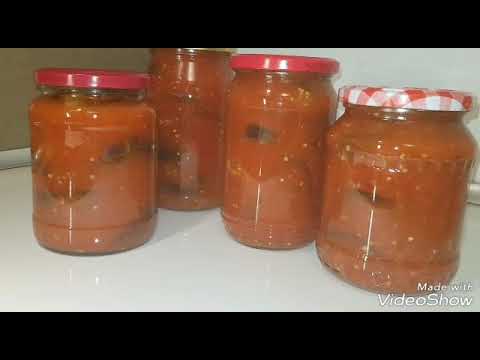 Video: Wie Man Eingelegte Auberginen Mit Tomaten Und Paprika Kocht