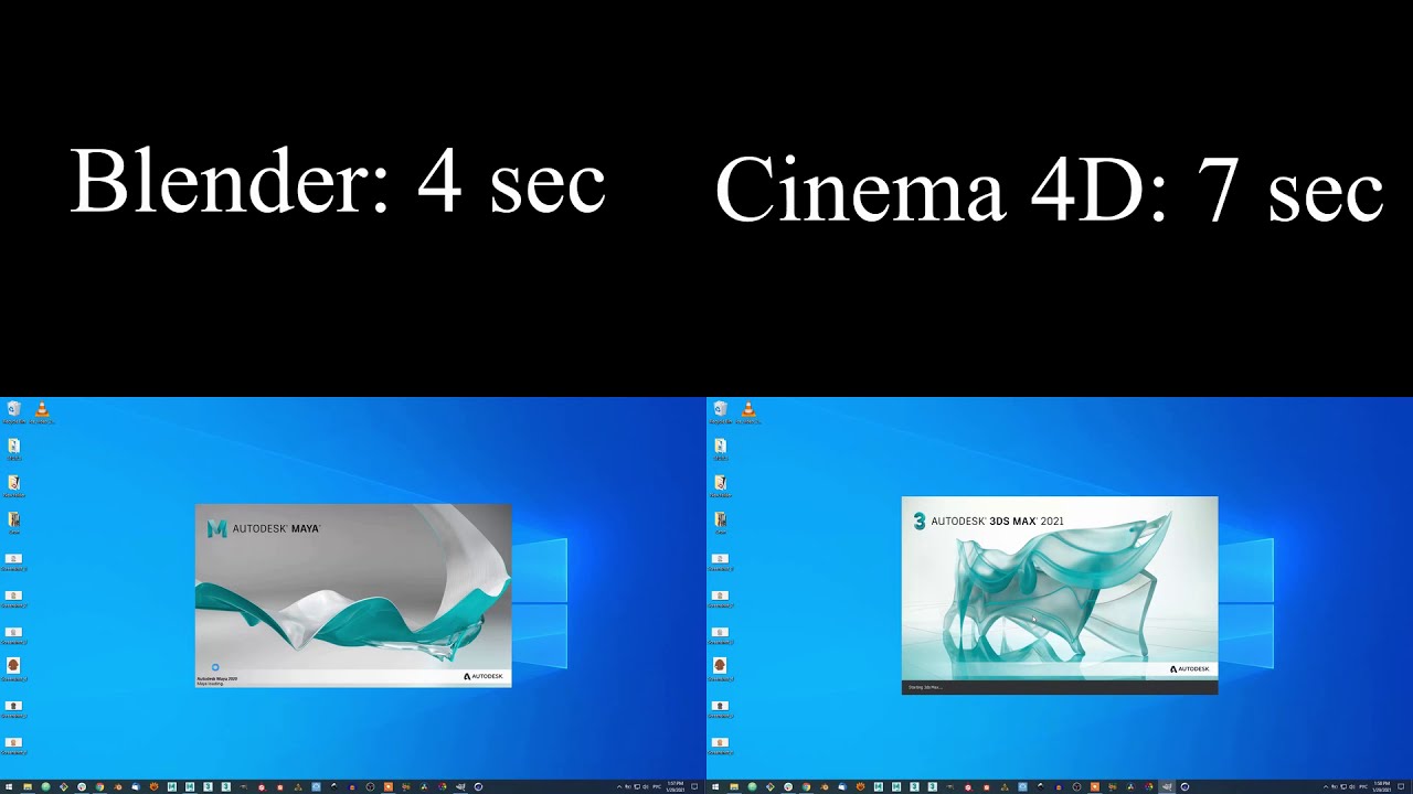 Stereotype diskriminerende udgør Blender vs Cinema 4D vs Maya vs 3Ds Max Startup Comparison - YouTube