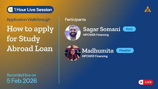 LIVE Session: How to apply for Study Abroad Loan | Step-by-step guide for International students