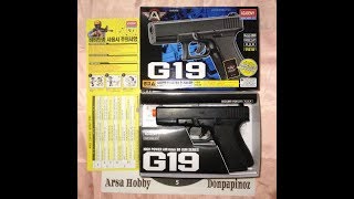 Airsoft gun spring handgun pistol mainan AGF/Academy Glock 19/G19