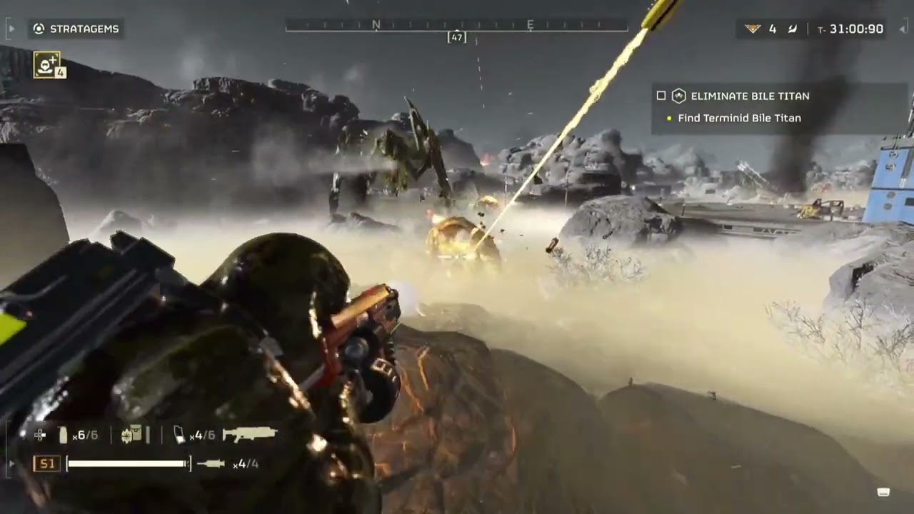 Rocket Sentry vs Bile Titan Helldivers 2