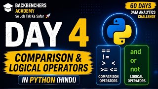 Python for Data Analytics Day 4 - Comparison Logical Operators in Hindi