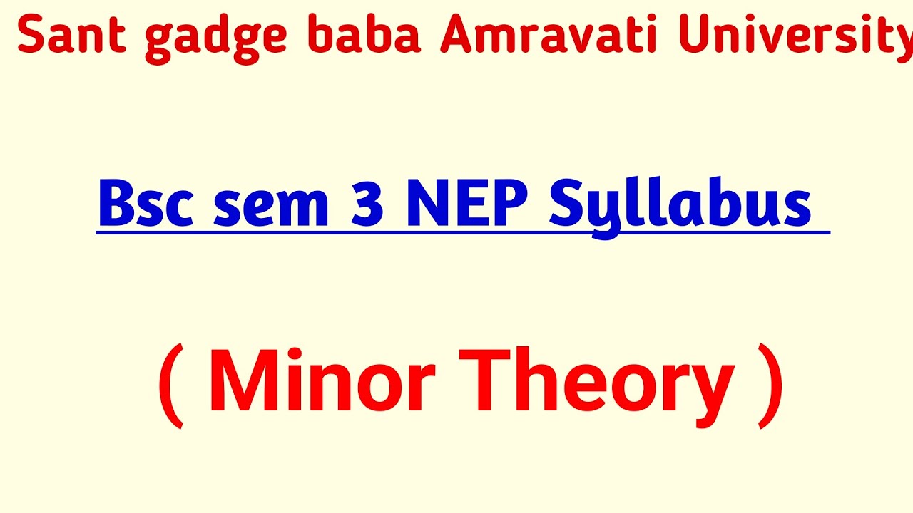 BSc Sem 3 Minor Chemistry Syllabus | Part 2 | Unit-wise | Exam Oriented 
