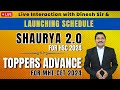 Live with Dinesh Sir: Shaurya 2.0 &amp; Toppers Advance Schedule Launch | Maharashtra | Dinesh Sir