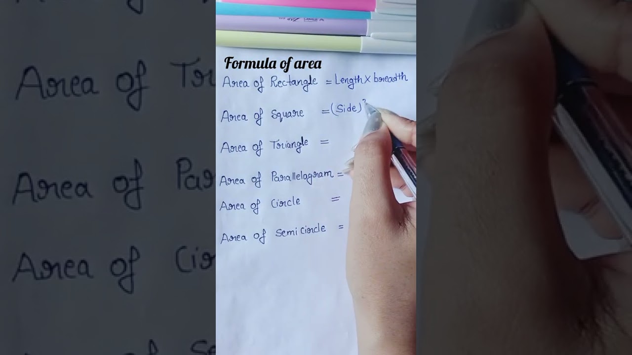 Formula of area Basic geometry Formula #Basic Math #YouTube shorts