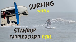 Riding Waves with my Standup Paddleboard Foil setup