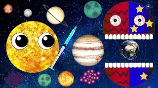 Funny Planets for kids Solar System Comparison　 Bad Planet Mischief and the Sun solar system name子供